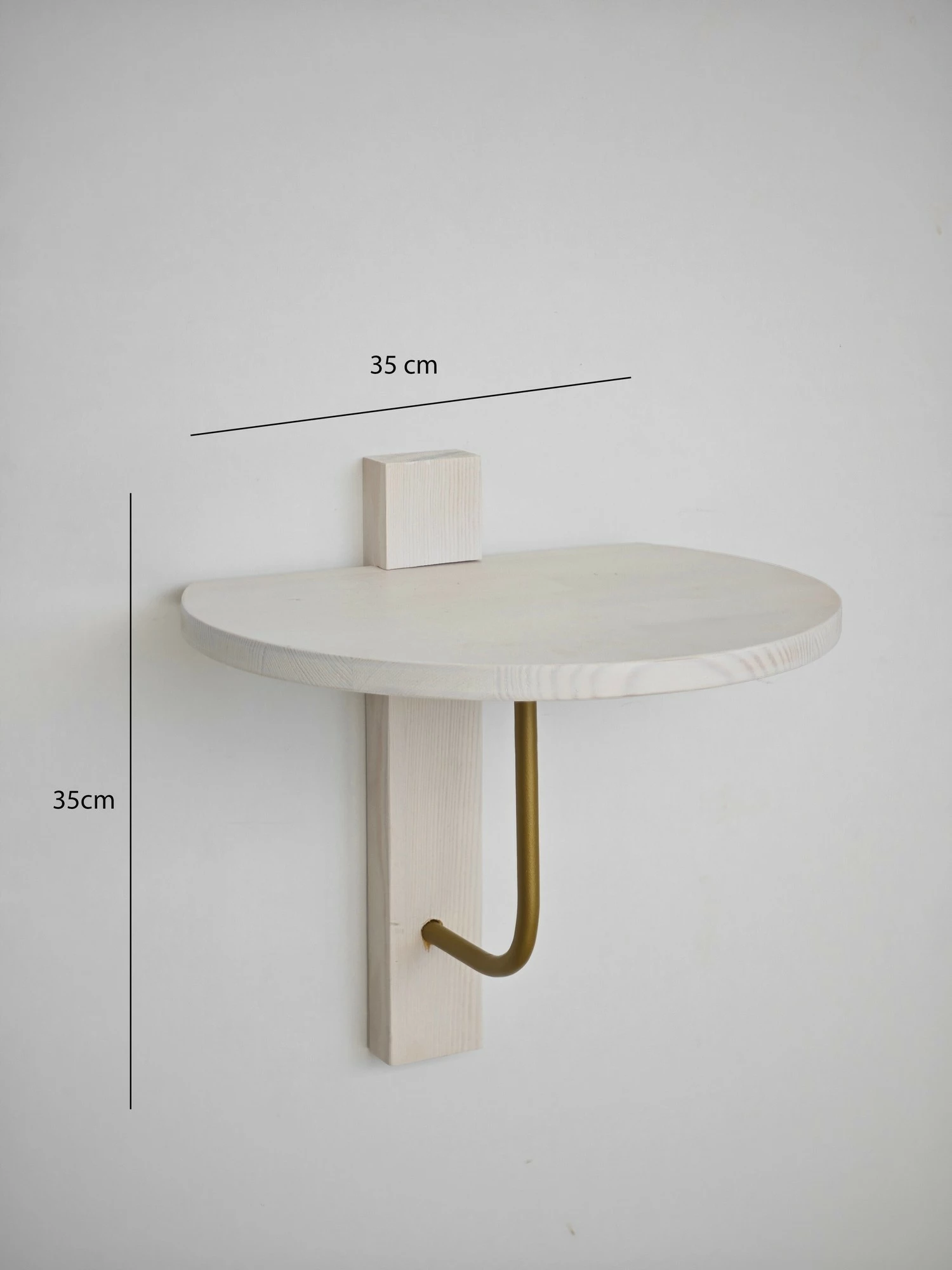 Raft muri Skye Decor, ngjyrë ari dhe e bardhë, 35x35cm
