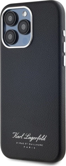 Mbështjellës Karl Lagerfeld Hotel RSG për iPhone 15 Pro Max, e zezë