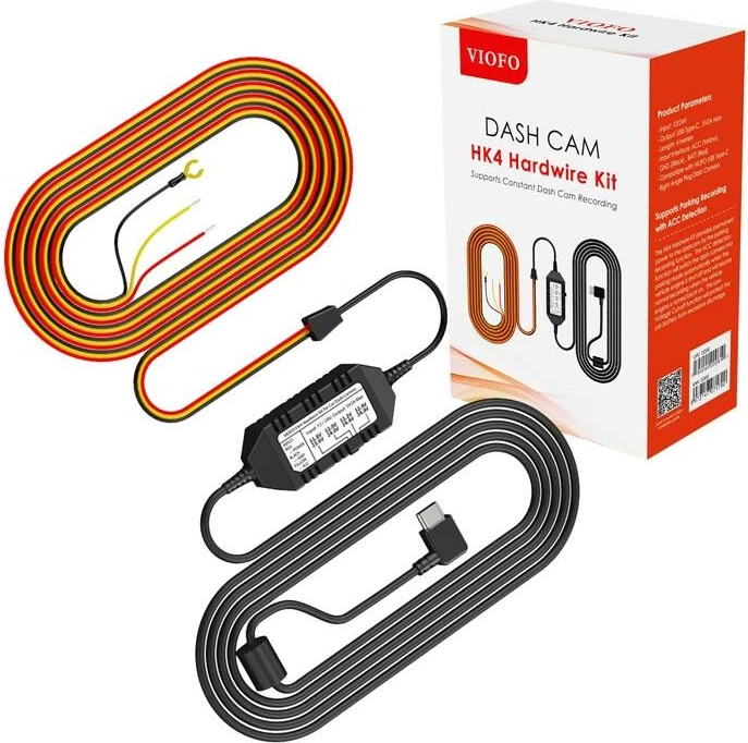 Kabllo energjie Viofo HK4 Hardwire Kit për video regjistrues, USB-C, set me 8 adapterë