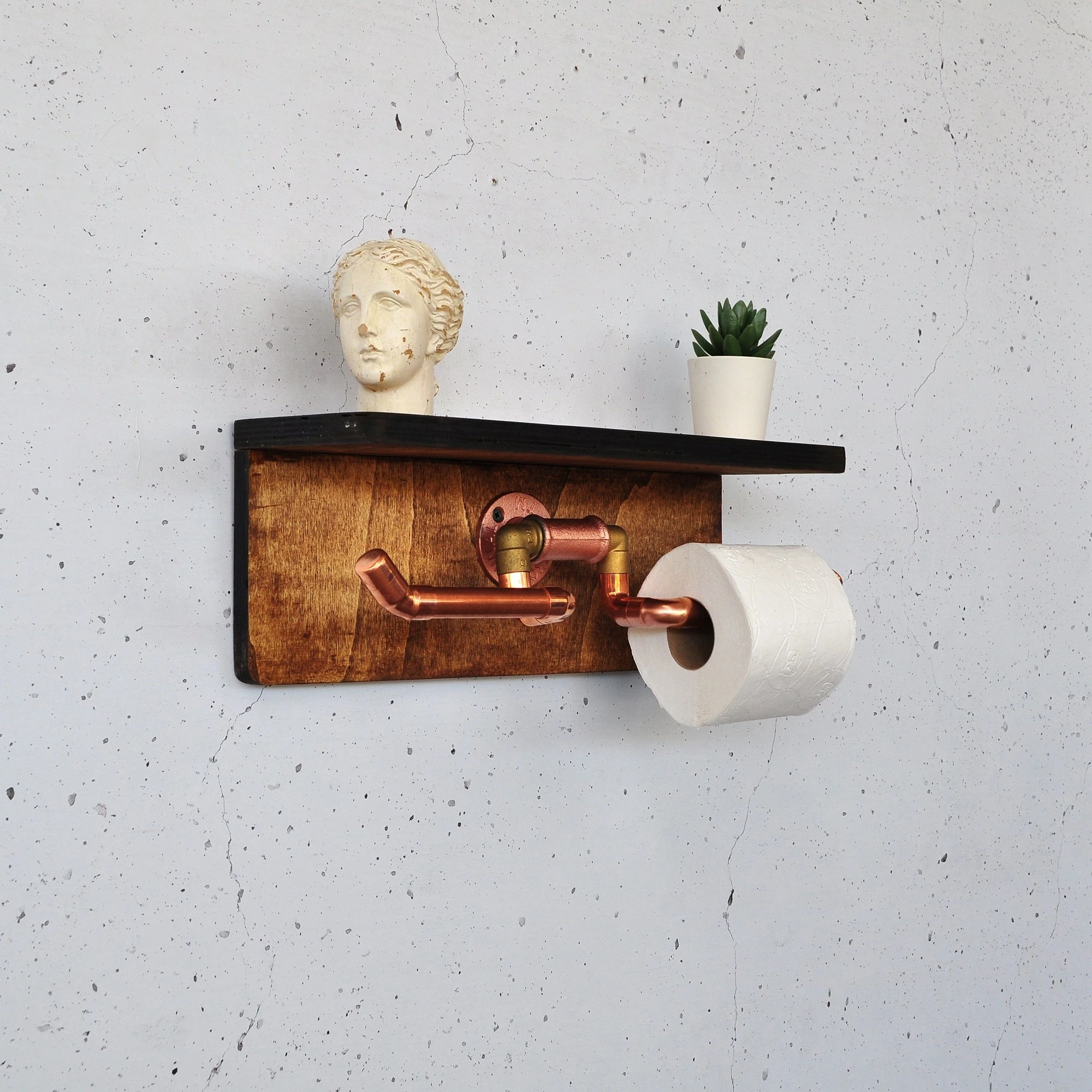 Raft muri me tub, ngjyrë arre dhe ari rozë, Skye Decor, Cop055