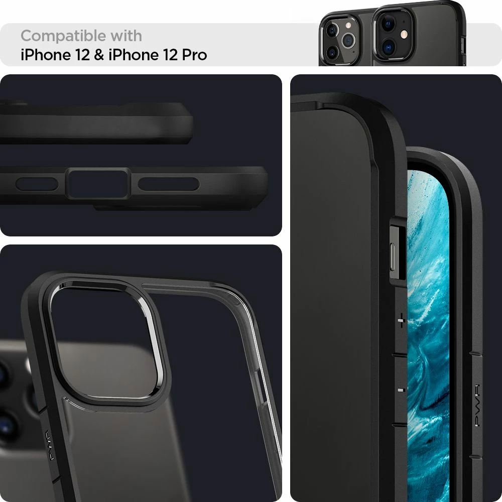 Mbështjellës Spigen Ultra Hybrid për iPhone 12 / iPhone 12 Pro, Matte Black