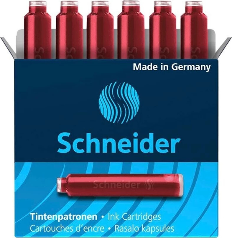 Schneider Ink Cartridges Red – Fishekë Boje për Stilolaps