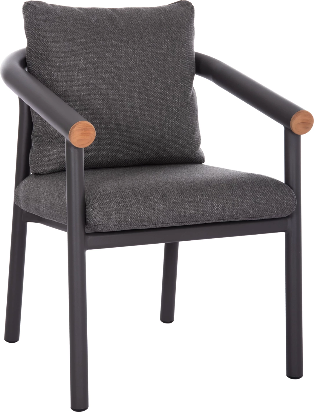 Karrige ngrënieje EUTOPIA, alumin, material OLEFIN, ngjyrë gri e errët, 62x66x78cm