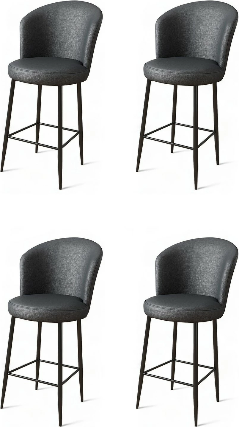 Set karrigesh për bar (4 copë), Hanah Home Uras, antracit, e zezë