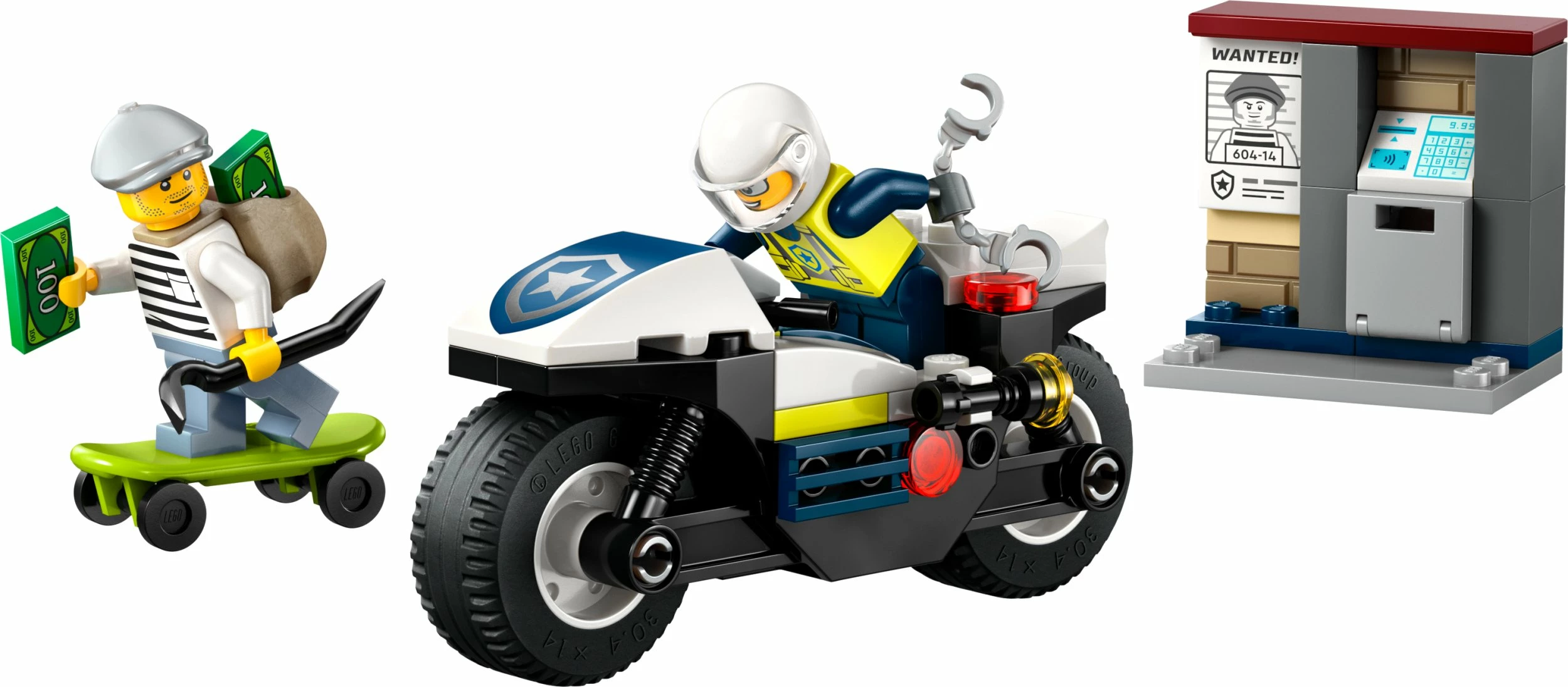 Set LEGO City Police Motorcycle Chase 60455, 65 copë, 4+ vjet