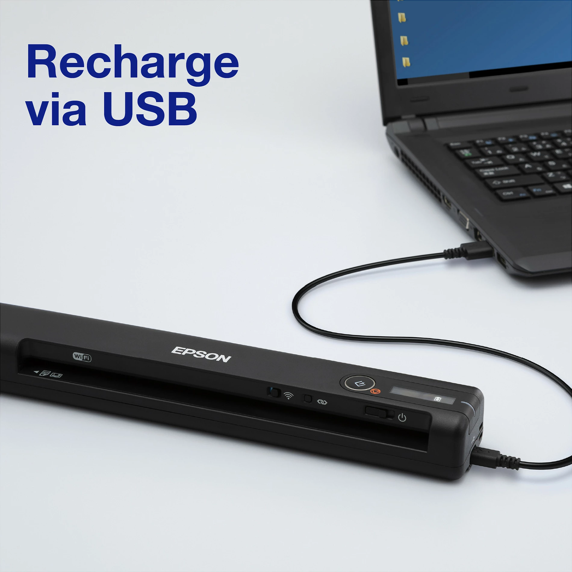 Skaner portativ Epson WorkForce ES-60W, Wi-Fi, bateri, 600 x 600 DPI