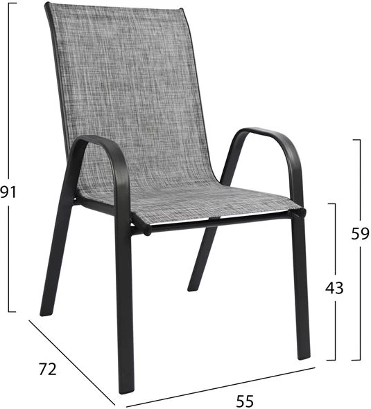 Set kopshti tavolinë Bruno & karrige Leon, 7 pjesë, hiri