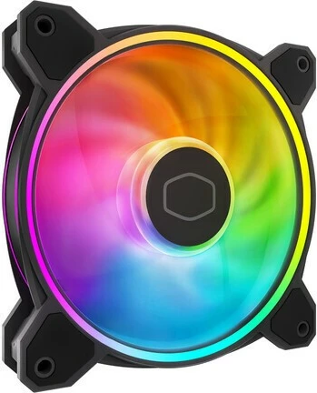 Ventilator ftohës për kasë Cooler Master MasterFan MF120 Halo 2, 120mm, ARGB Gen 2, PWM 4-pin, 1 copë, e zezë