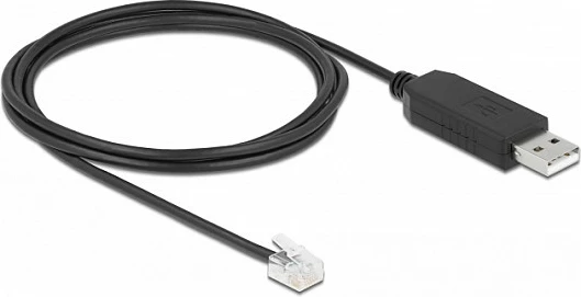 Kabllo adapter DeLOCK USB-A në RJ12 RS-232 (Skywatcher), 2m, e zezë