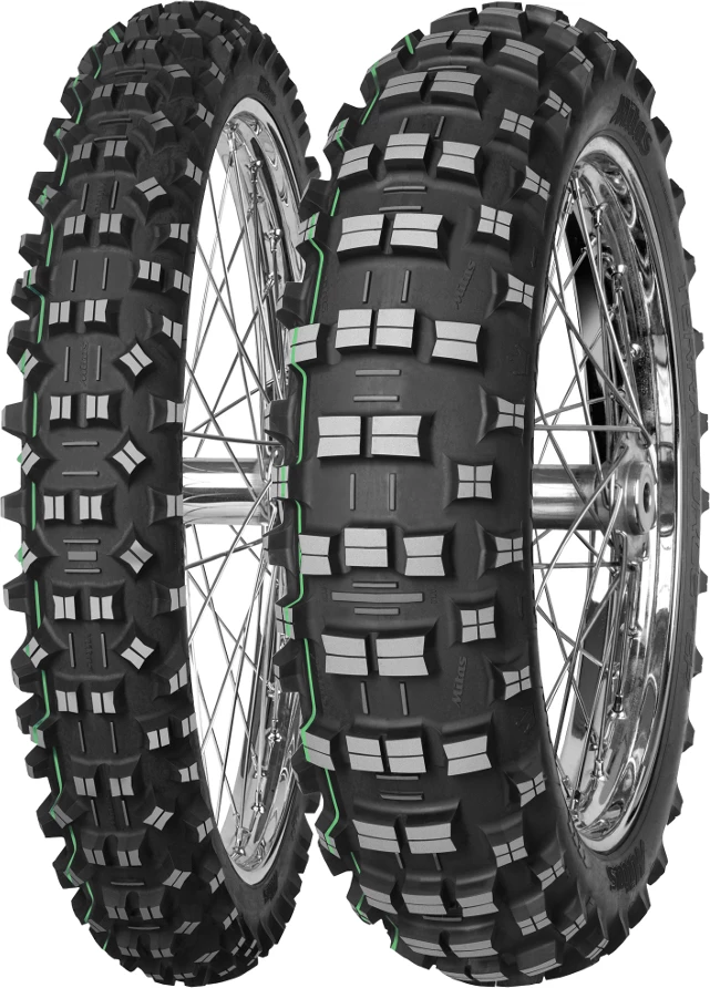Gomë motoçiklete Mitas Terra Force-EF Super Light 140/80-18 70R TT (R), me vijë të gjelbër