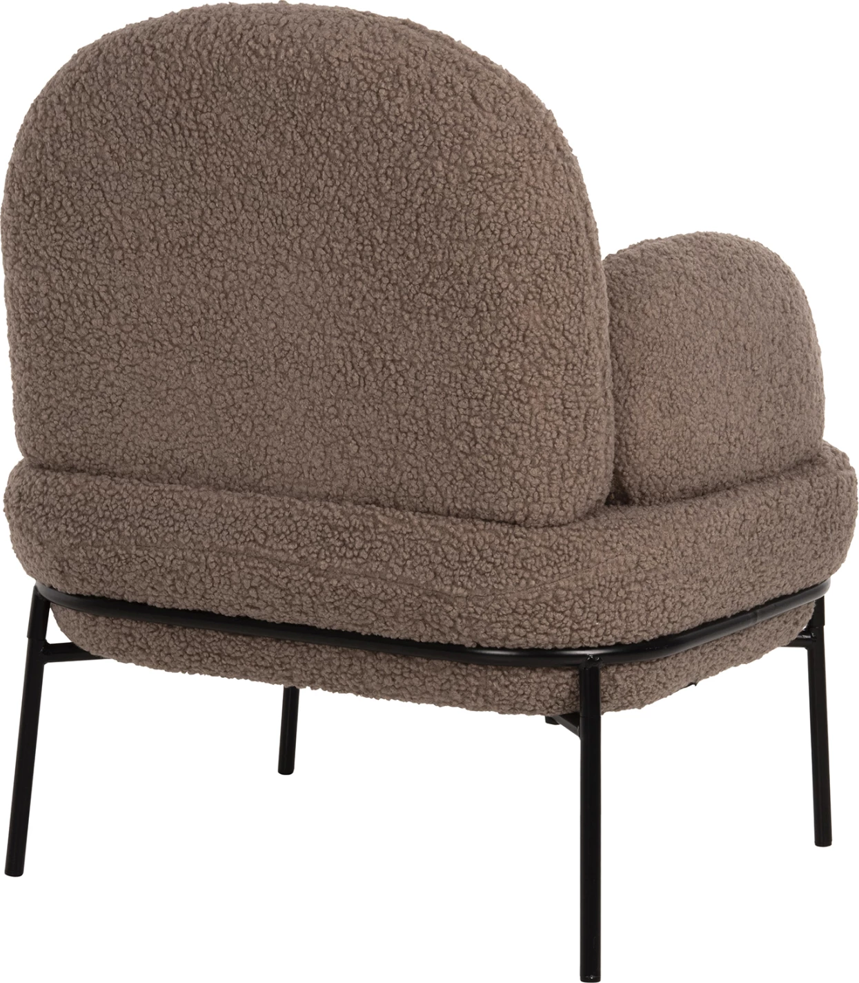 Karrige AGNES FH9525.25 ngjyrë kafe e çelët boucle, këmbë metali të zeza, 74x71x83H cm.