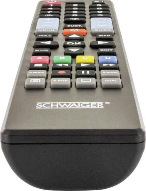 Telekomandë Schwaiger UFB100U533, për TV, me butona shtypës, e zezë
