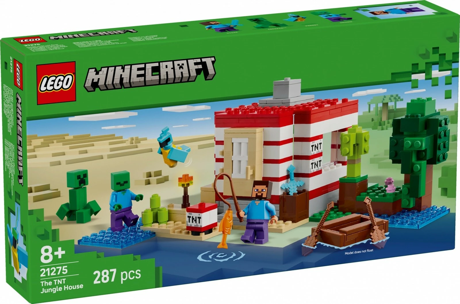Set LEGO Minecraft Jungle TNT House 21275, 287 pjesë