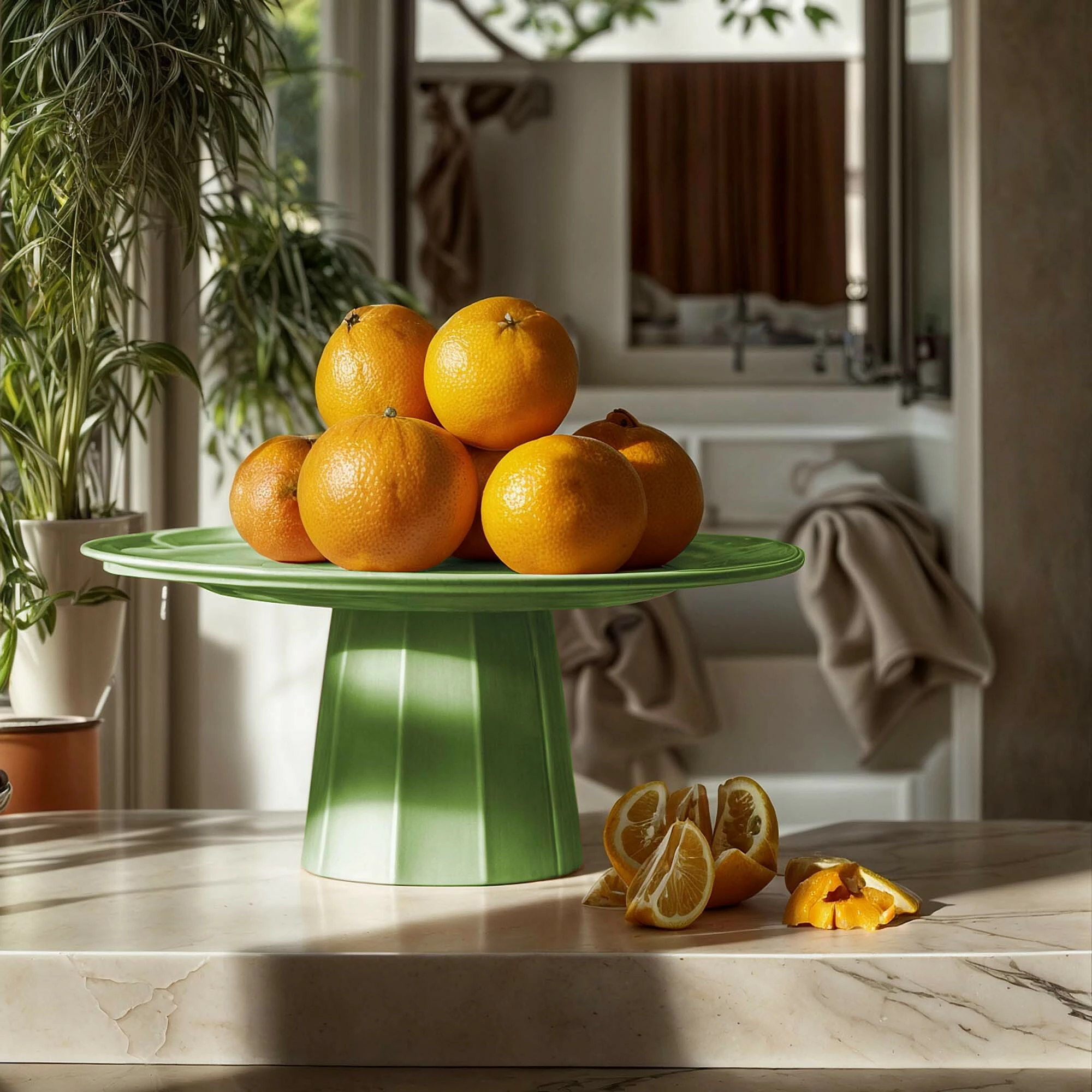 Pjedestal buffet Fine Dine Metropolis, melamine, Ø110 x h120 mm, i gjelbër