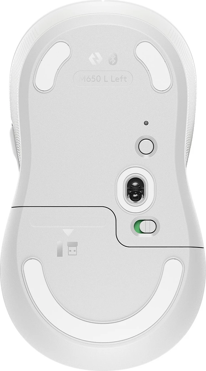 Maus Logitech Signature M650 L wireless, i bardhë, për dorë të majtë, 4000 DPI