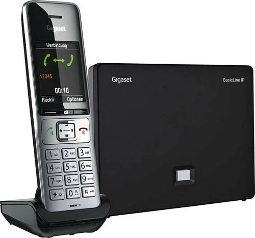 Telefon DECT pa tela Gigaset BasicLine IP + Comfort 500HX, VoIP/VoLTE, ekran 2.2", zi/argjend