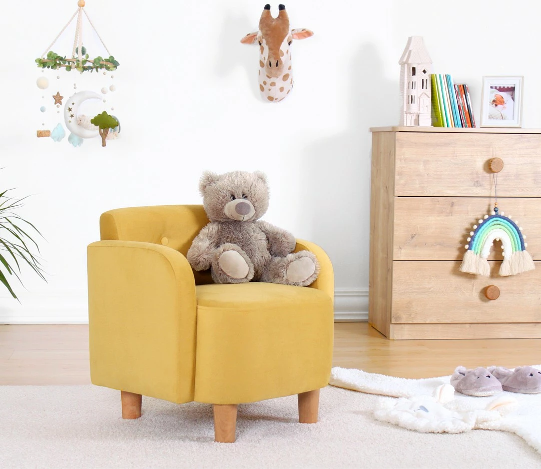 Karrige për fëmijë, model Wing, Atelier del Sofa, Volie, e verdhë