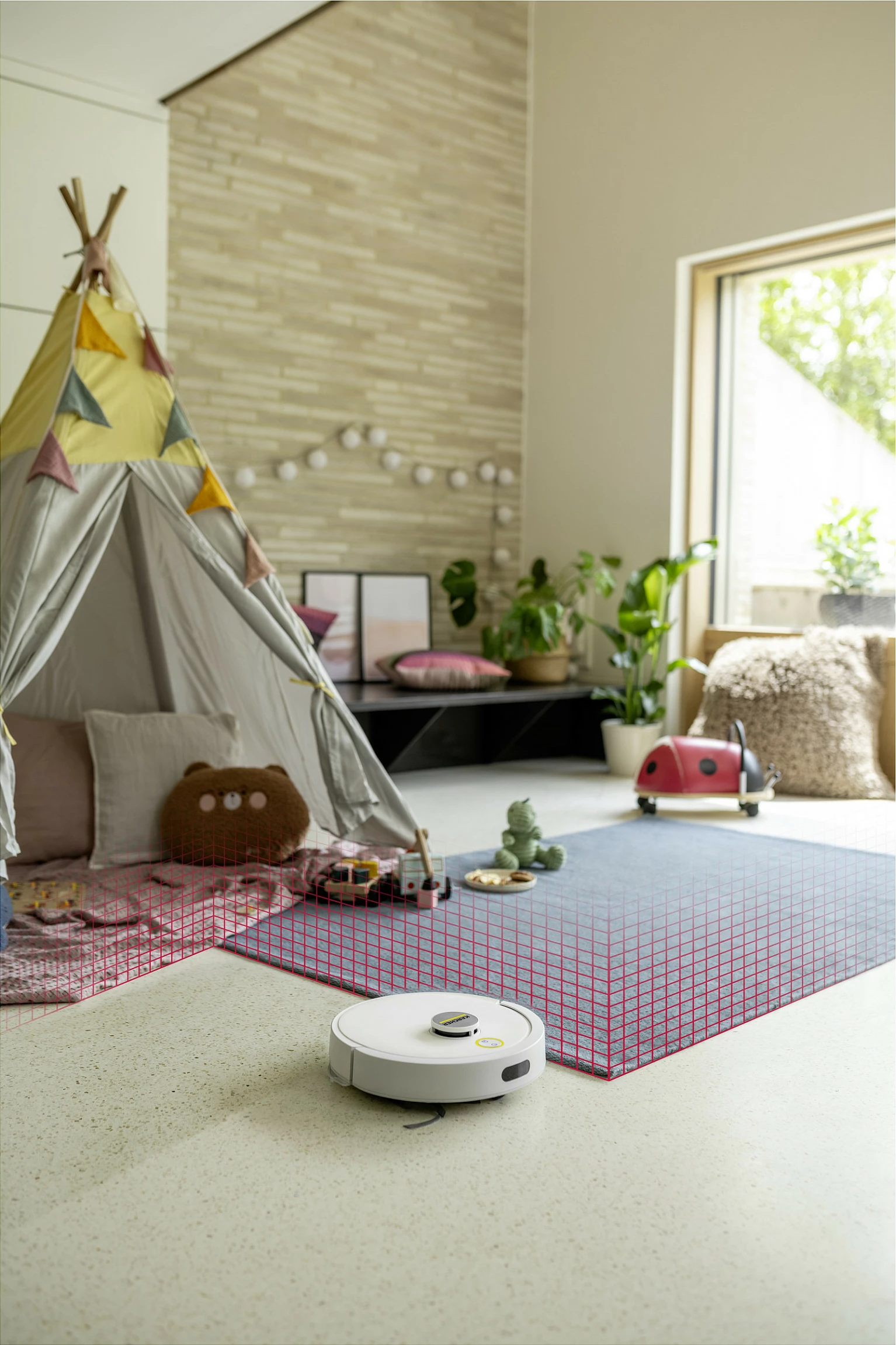 Fshesë robotike Kärcher RVC 3 Comfort, LiDAR, Wi‑Fi, mopim i lagësht, 2600 mAh, e bardhë