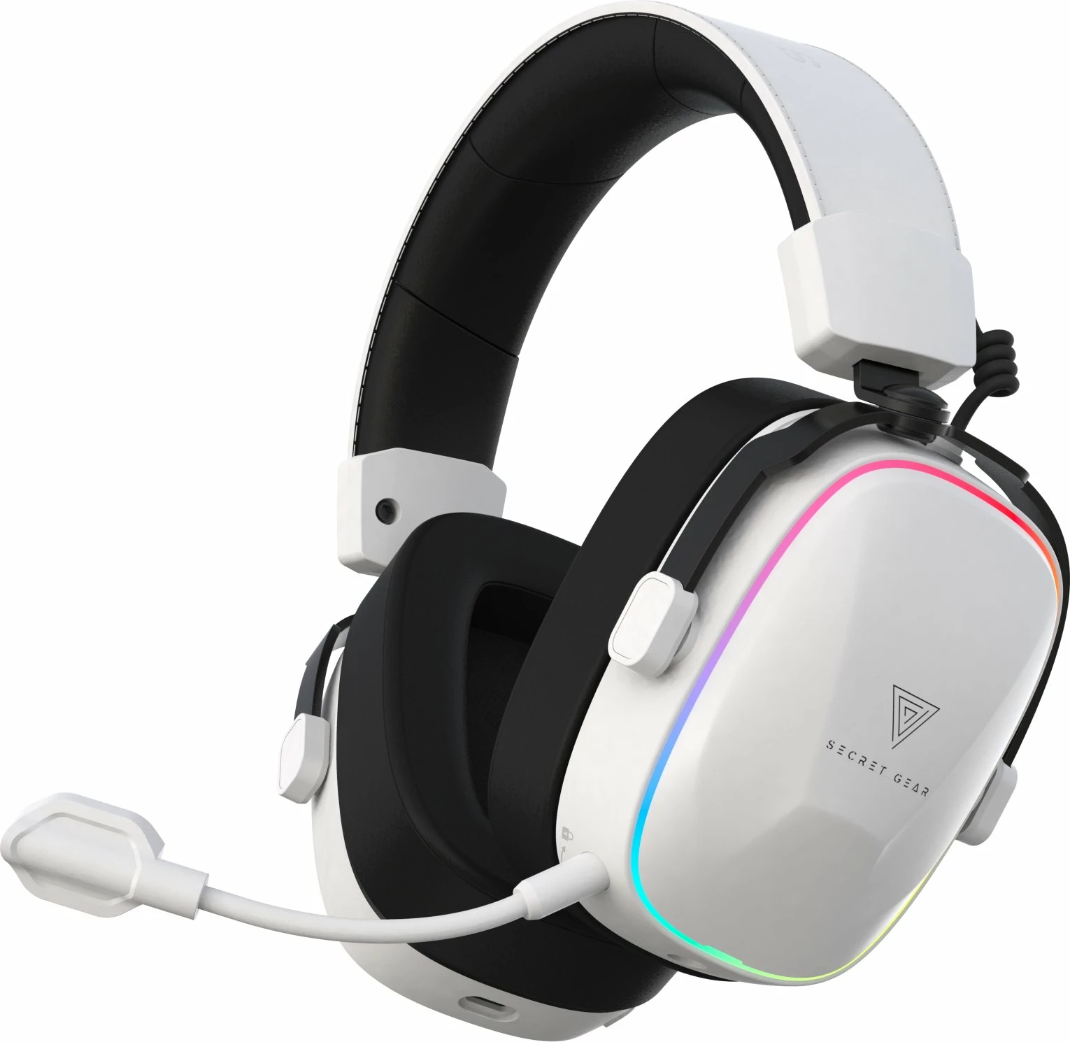 Kufje gaming Secret Gear SX2 7.1 wireless RGB, të bardha