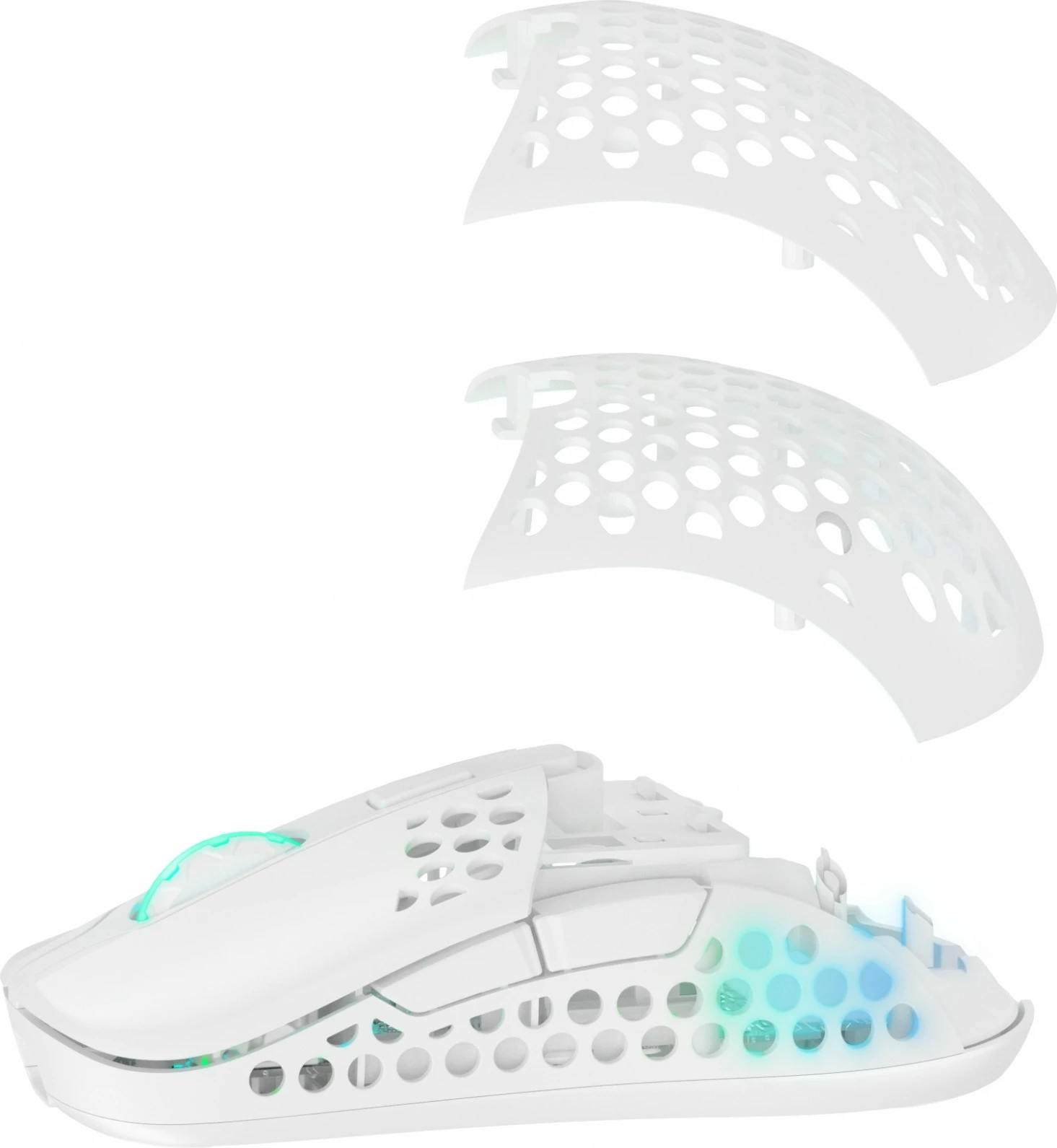 Maus Cherry Xtrfy M42 RGB, Ambidextrous, Optical, RF Wireless + USB Type-C, 19000 DPI, Bardhë