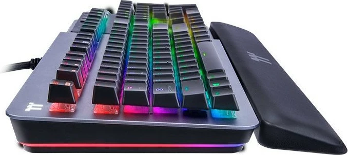 Tastierë mekanike Thermaltake Agent K5, Blue Switch, RGB, full-size, titanium
