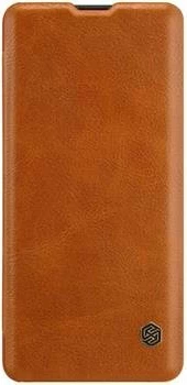 Mbështjellës me kapak NILLKIN QIN për Samsung Galaxy Note 10 N970, lëkurë e vërtetë, stand, kafe