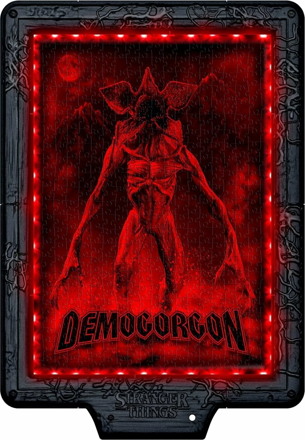 Puzzle Clementoni Metamorphic Art Collection Stranger Things Demogorgon 520 pjesë (35611), glow in the dark, me kornizë dhe RGB LED