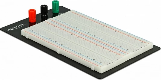 Breadboard eksperimental DeLOCK 1260/400 kontakte, me bazë, bardhë/zi