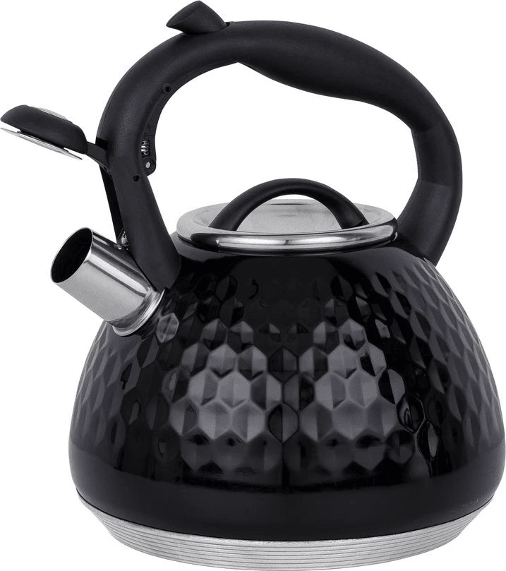 Çajnik me fishkëllimë Resto Aries 90606 2.7L inox, zi, në kuti dhurate