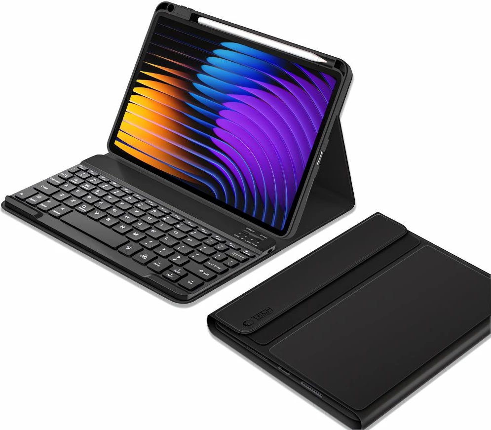 Mbështjellës me tastierë Bluetooth Tech-Protect SC Pen për Xiaomi Pad 7 / 7 Pro, i zi
