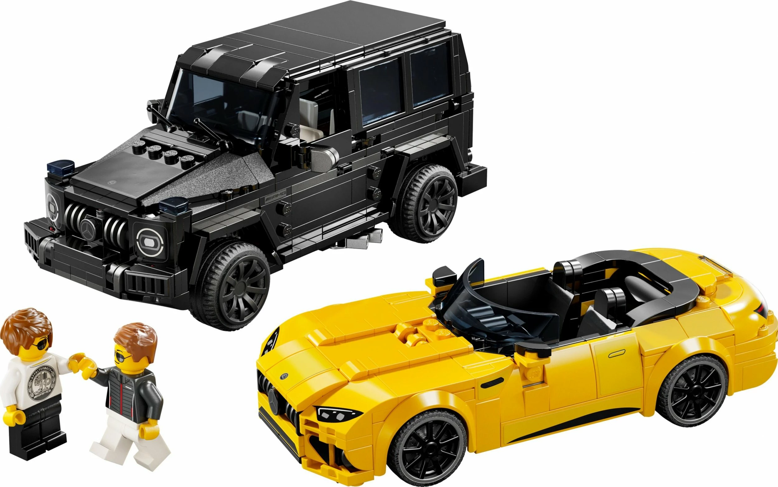 Set LEGO Speed Champions Mercedes-AMG G 63 & Mercedes-AMG SL 63 76924, 808 copë, 10+ vjet, 2 makina, zi/verdhë