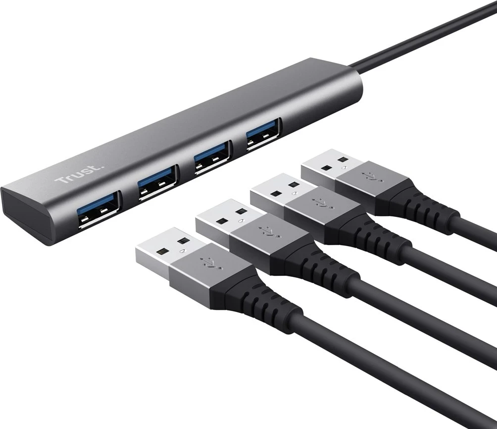 Hub USB Trust Halyx, Gri