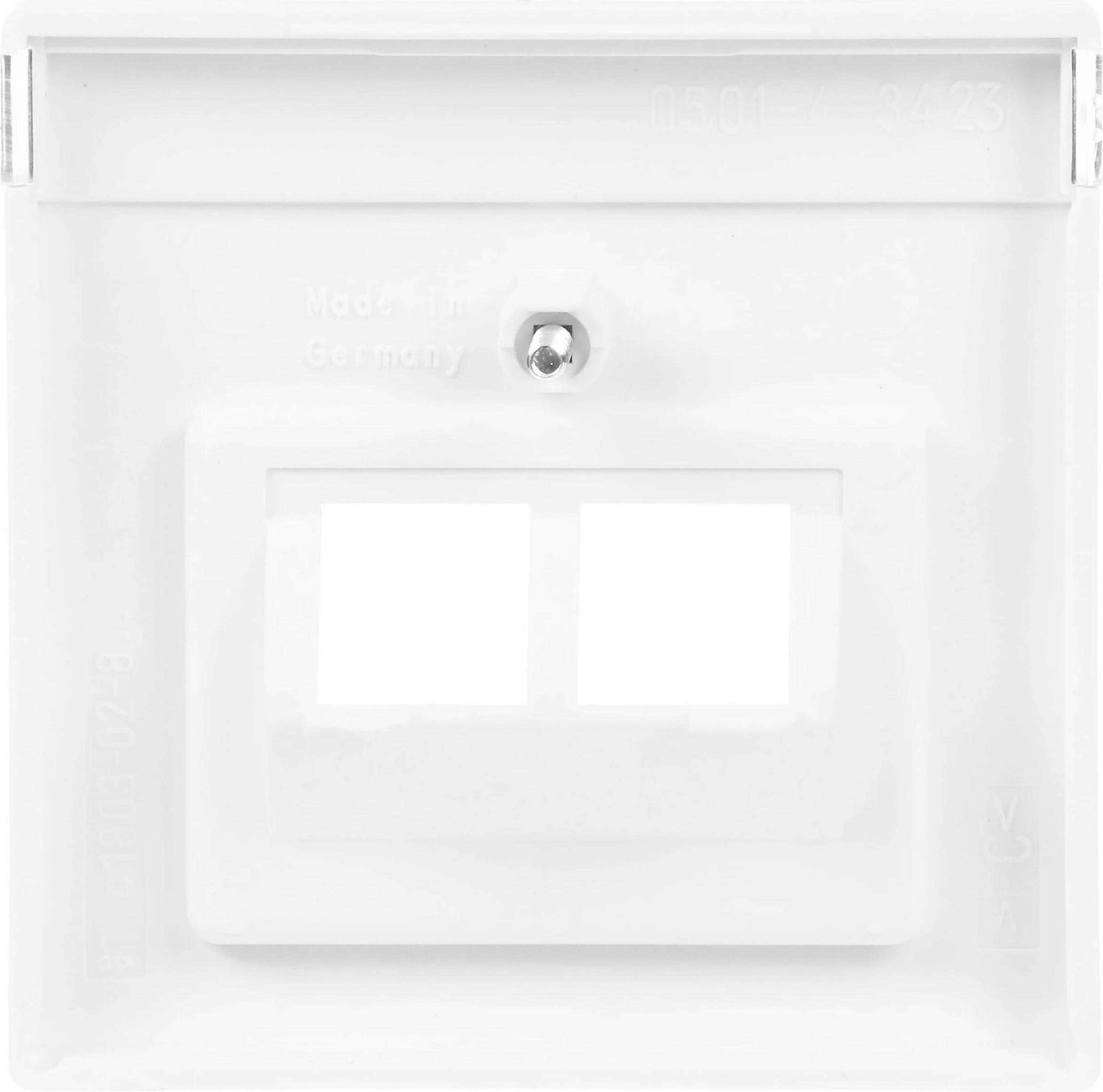 Mbulesë prizë muri Busch-Jaeger 1710-0-3888, 2 dalje, 63x63 mm, e bardhë