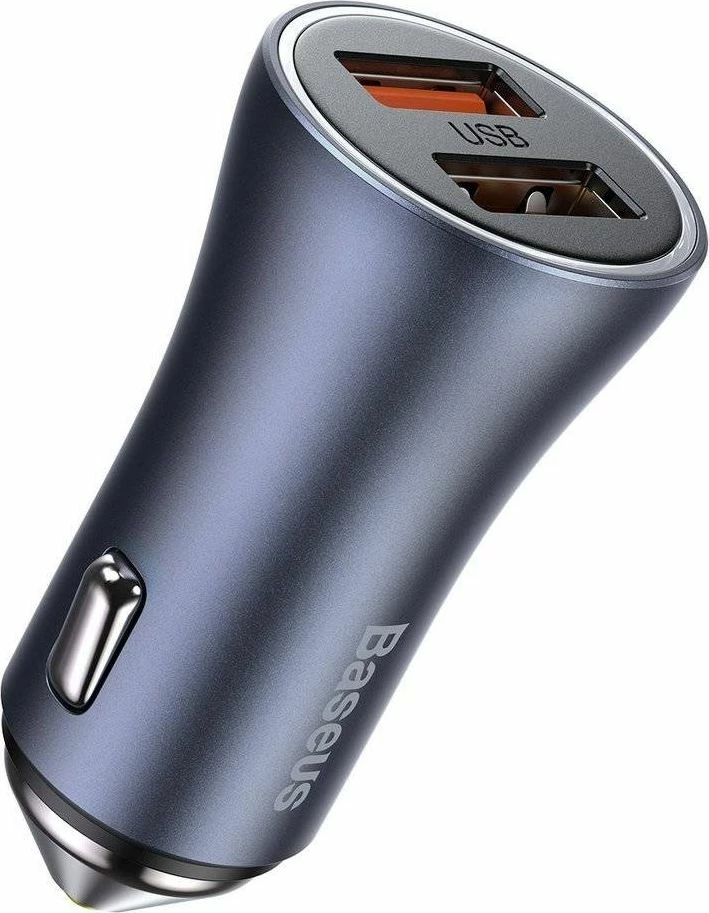 Karikues veture Baseus Golden Contactor Pro CCJDZ-U 40W 2x USB-A Quick Charge, me kabllo USB-C 1m, gri