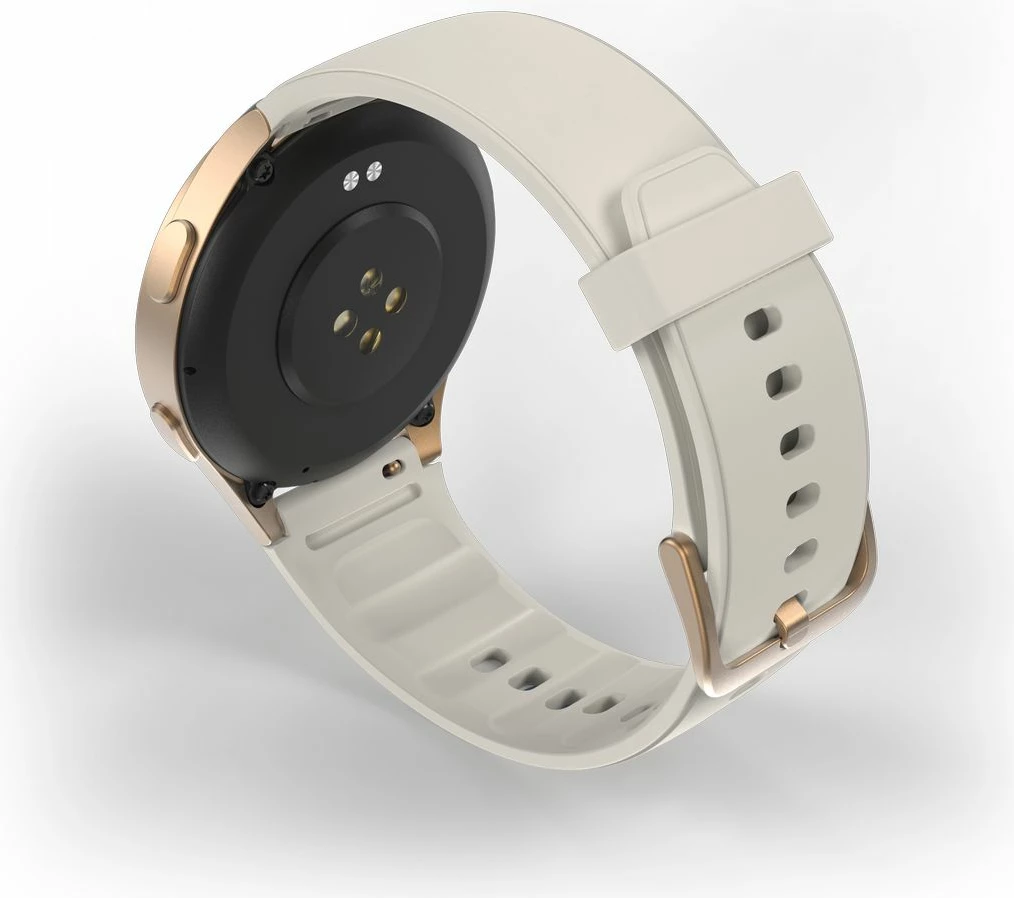 Smartwatch Hama 8900 GPS AMOLED 1.32", rrip silikoni bezhë, Gold