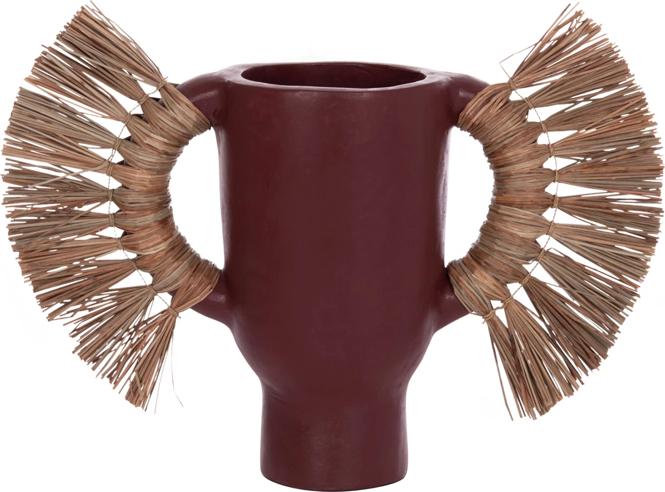 Vazo dekorative tavoline ALICA, terrakotë, ngjyrë maro, me bar të thatë, FH4668.06S, 55x19x34Hcm