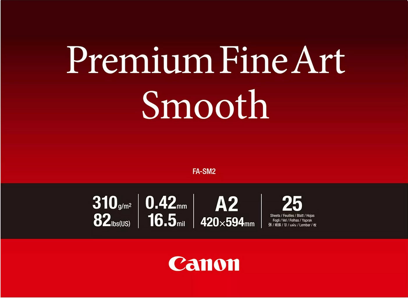 Letër Fine Art Canon FA-SM2, A2, 310 g/m², 25 fletë, e bardhë
