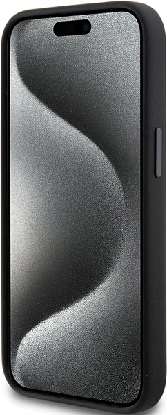 Mbështjellës Karl Lagerfeld Silicone Choupette Metal Pin për iPhone 15 Plus / 14 Plus, i zi