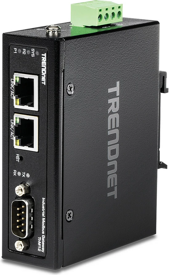 Gateway industrial Modbus TRENDnet TI-M12, 1x RS-232, 2x Fast Ethernet, DIN-rail, IP30, i zi