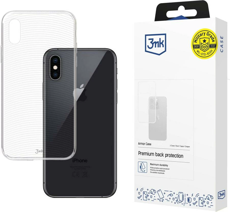 Mbështjellës 3mk Armor Case për iPhone X, transparent