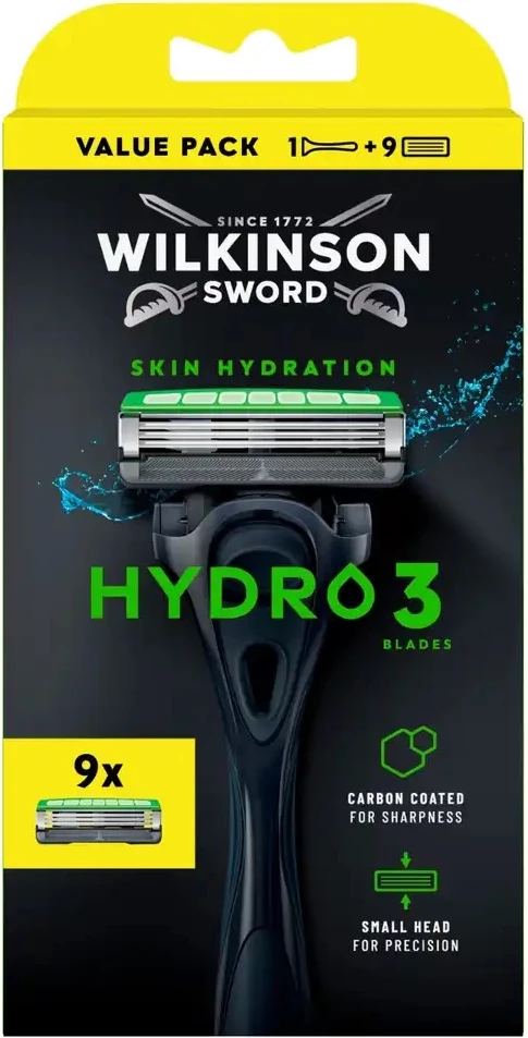 Brisk rroje për burra Wilkinson Hydro 3 Skin Hydration 3 thika 9 patrona