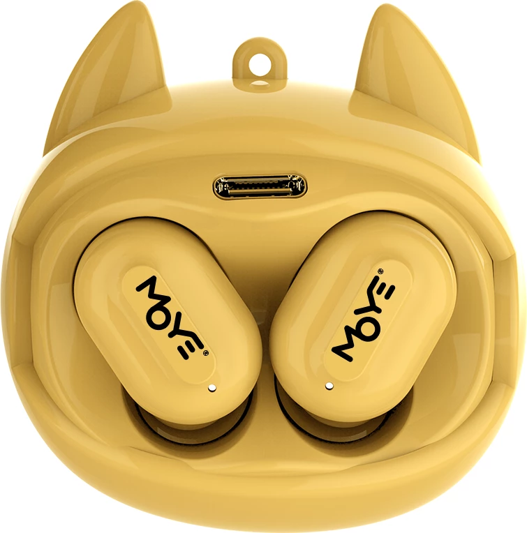 Kufje Moye Flip Face True Wireless Shiba, Bluetooth 5.4, 10mm, me kuti karikimi USB-C, e verdhë