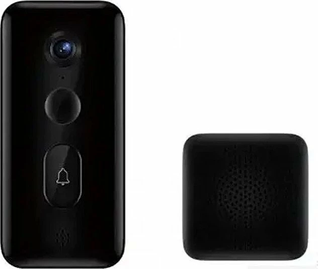 Videodomofon smart Xiaomi Smart Doorbell 3 BHR5416GL, 2K, 180°, bateri 5200mAh, i zi, set me zile të brendshme