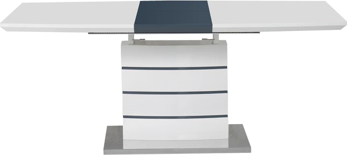 Tavolinë e zgjatshme Darsile Inart, ngjyrë bardhë me gri-karbon, MDF, 140-180x90x76cm