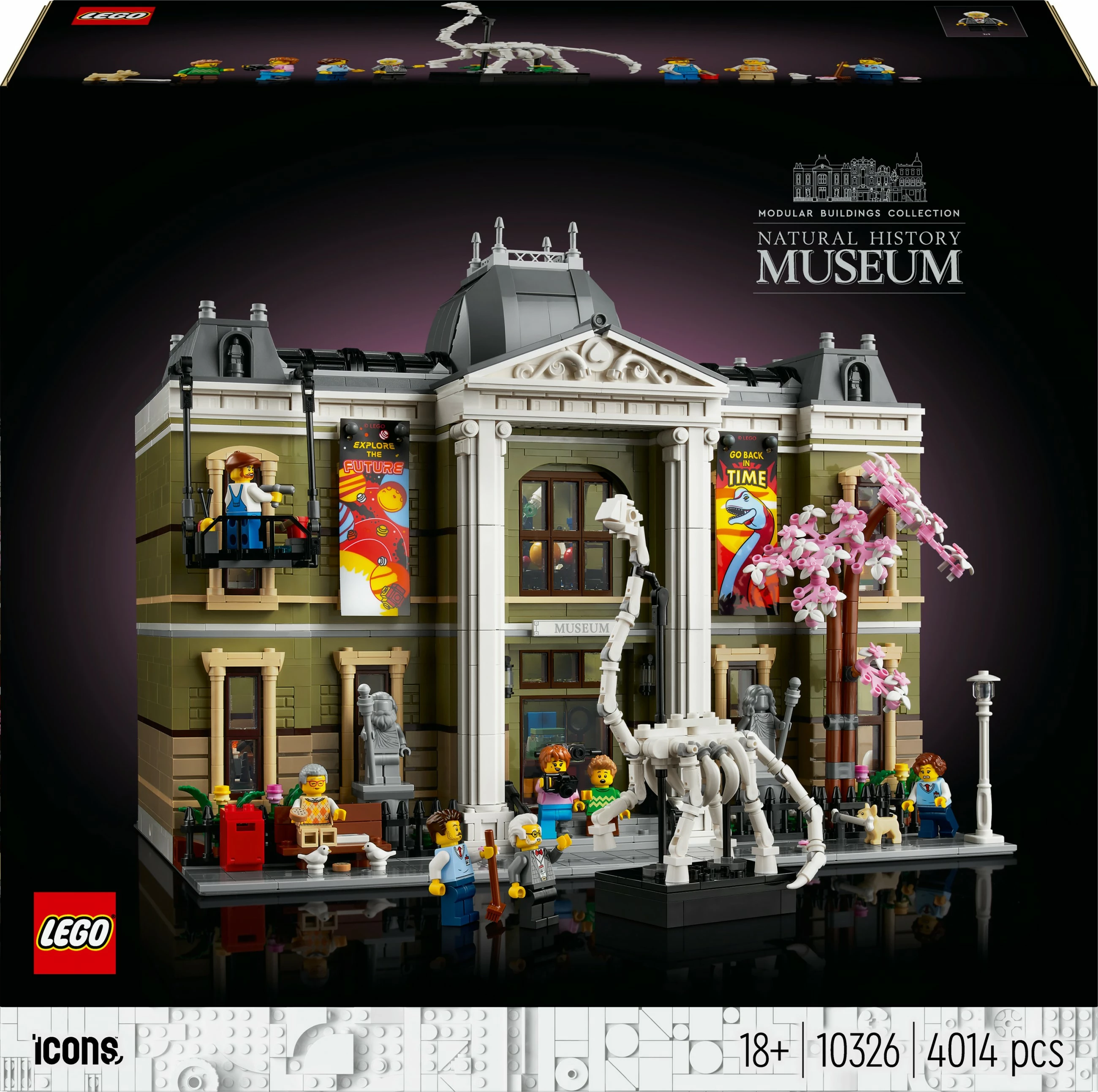 Set ndërtimi LEGO Natural History Museum, 4014 pjesë, për të rritur, plastikë, shumëngjyrësh