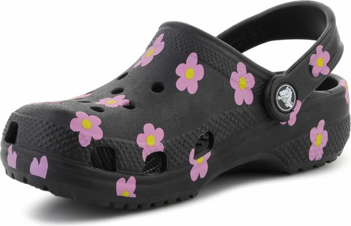 Atlete lifestyle për fëmijë Crocs Classic Flower Clog 212670-001, të zeza