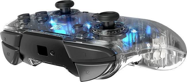 Kontroller wireless PDP për Nintendo Switch, bateri deri 40 orë, transparent/zi
