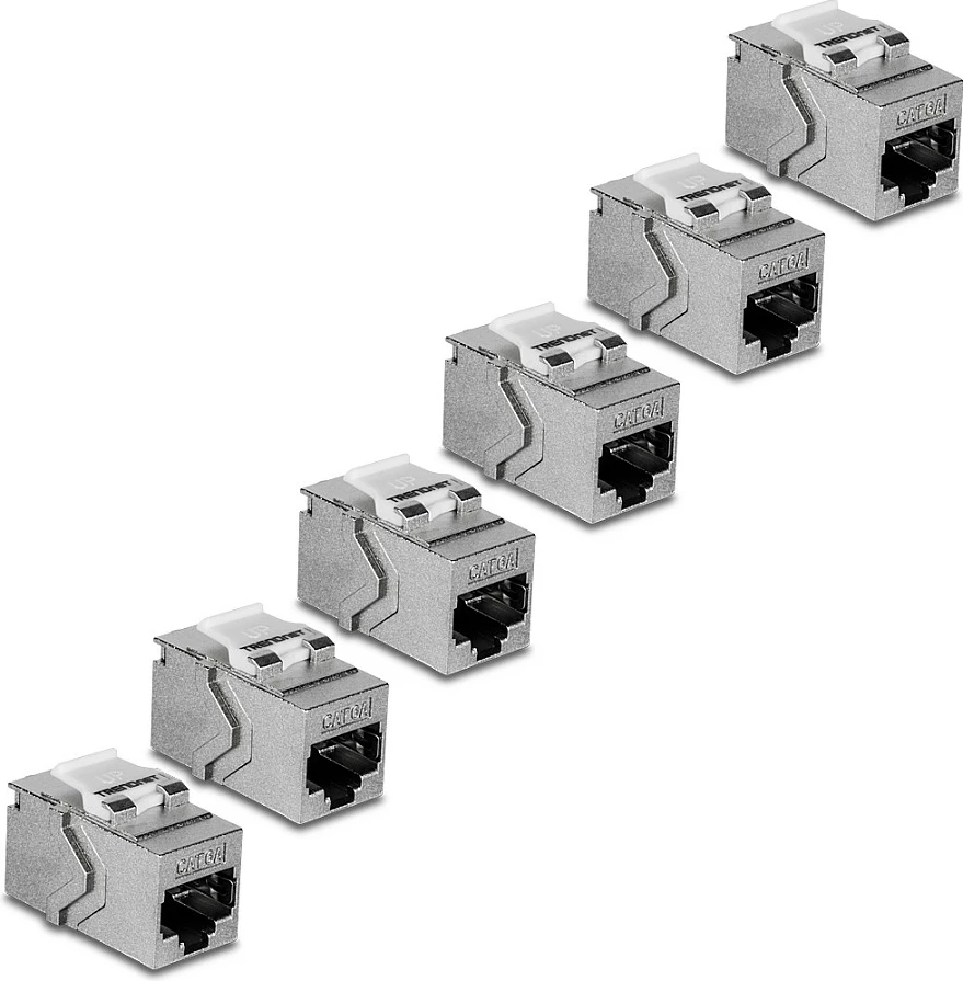 Kupler Keystone RJ-45 TRENDnet TC-KC06C6A, Cat6A, 10GBase-T, paketë 6 copë, argjend