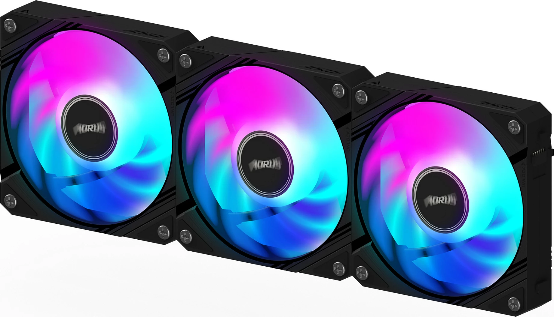 Ventilatorë kasë Gigabyte AORUS EZ CHAIN 120, 120mm, 3 copë, RGB, zi