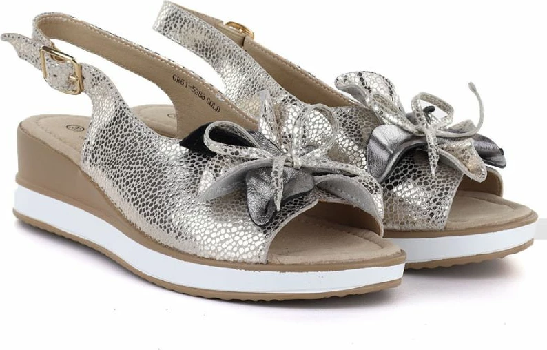 Sandale lëkure për femra S.Barski 5988, të arta